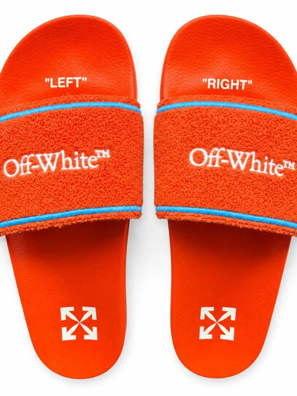 NWT Off-White Towel Embroidery Slides Orange Men’s US 9.5 EU 43